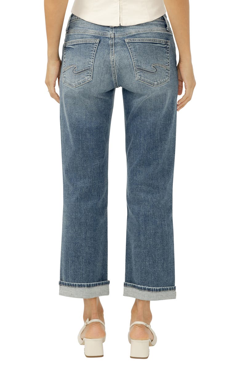 Silver Jeans Co. Chelsea Ripped Boyfriend Ankle Straight Leg Jeans, Alternate, color, Malabar