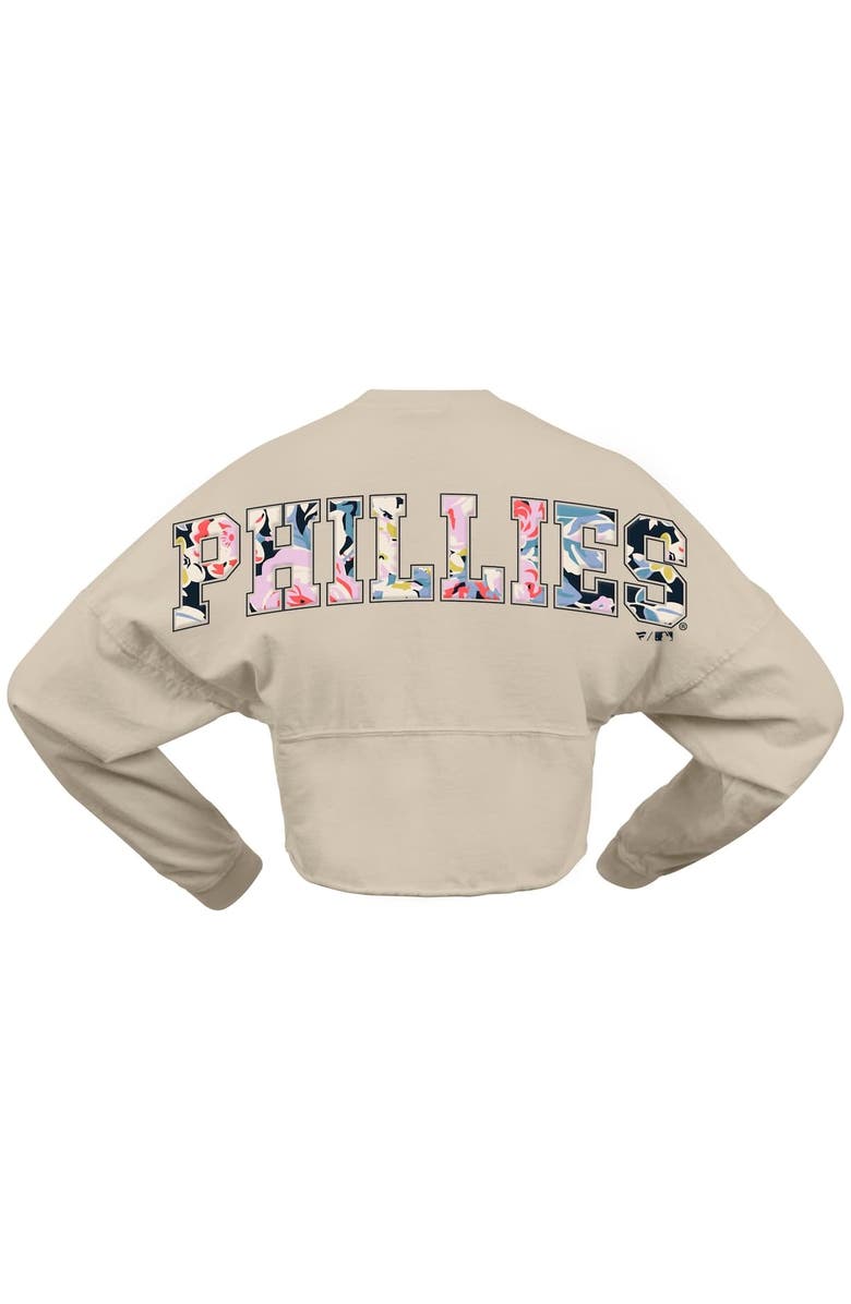 FANATICS Women's Fanatics  Cream Philadelphia Phillies Floral Preppy Cropped Long Sleeve T-Shirt, Alternate, color, 