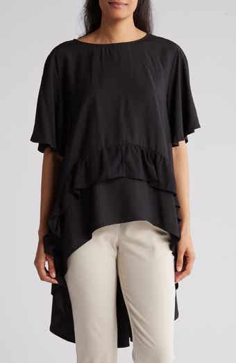 PATRIZIA LUCA Ruffle high-Low Tunic Top