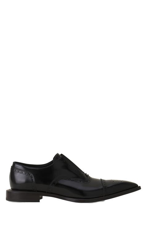 Brogue Oxford Shoe In Shiny Leather