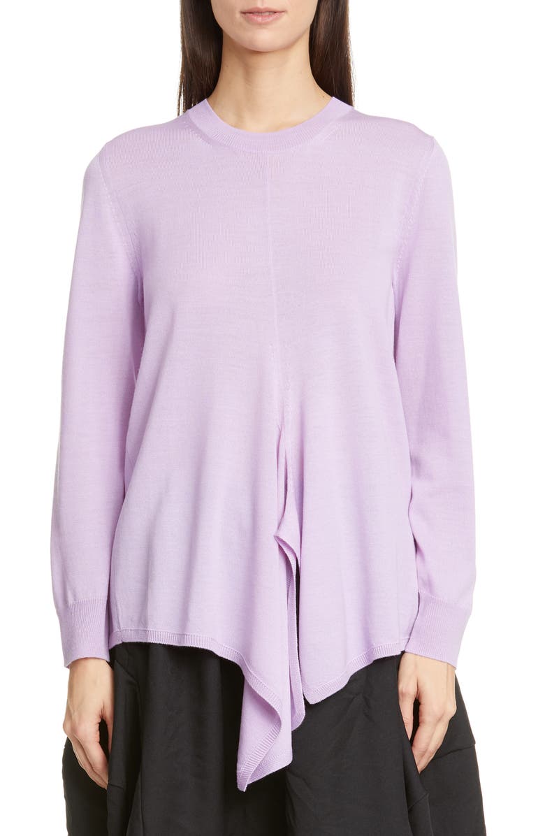 Comme des Garçons Asymmetrical Knit Wool Sweater, Main, color,