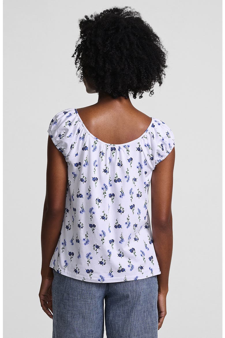 Sleeveless Lightweight Jersey Pintuck Button Front Blouse, Alternate, color, White/Clear Blue Sky Flowers