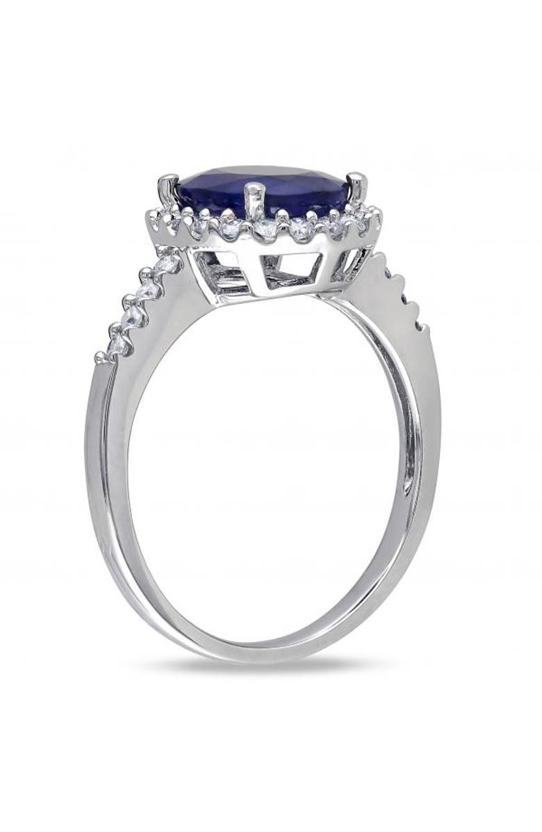 ALLUREZ Oval Blue Sapphire & Halo Diamond Engagement Ring 14k, Alternate, color, 3.92Ct/White Gold