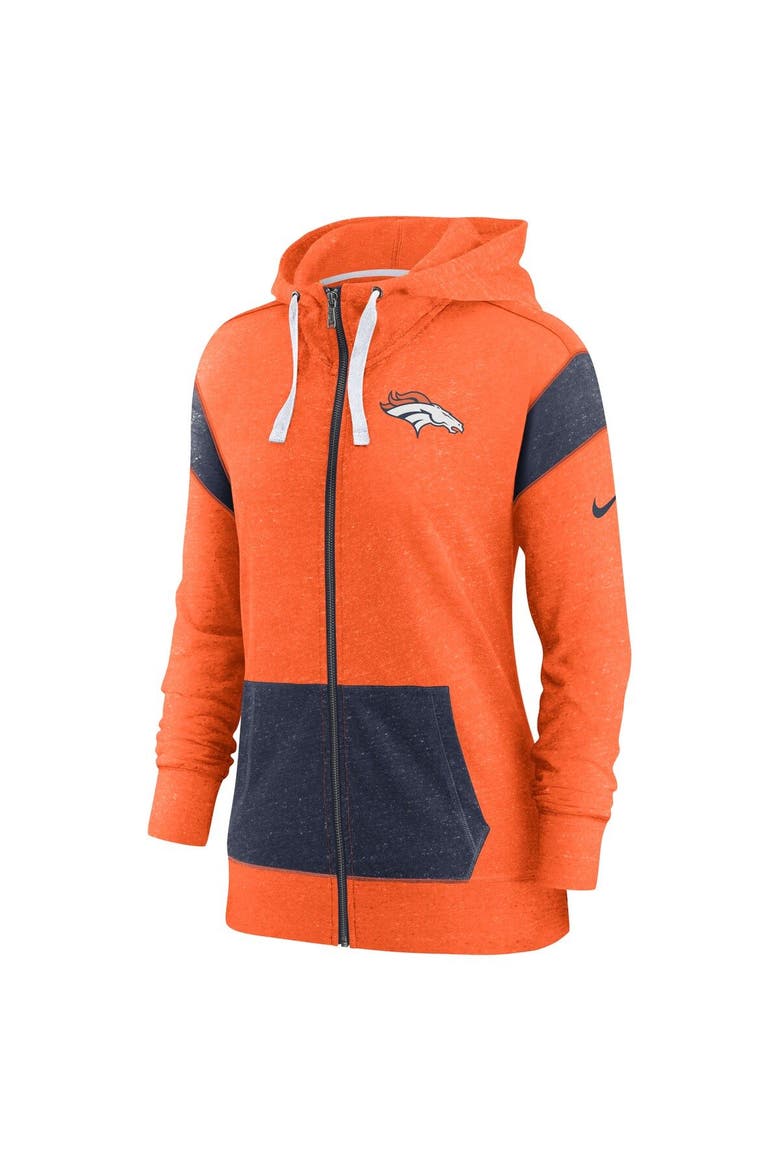 Women's Nike Orange/Navy Denver Broncos Monaco Lightweight Full-Zip Hoodie, Alternate, color, Orange