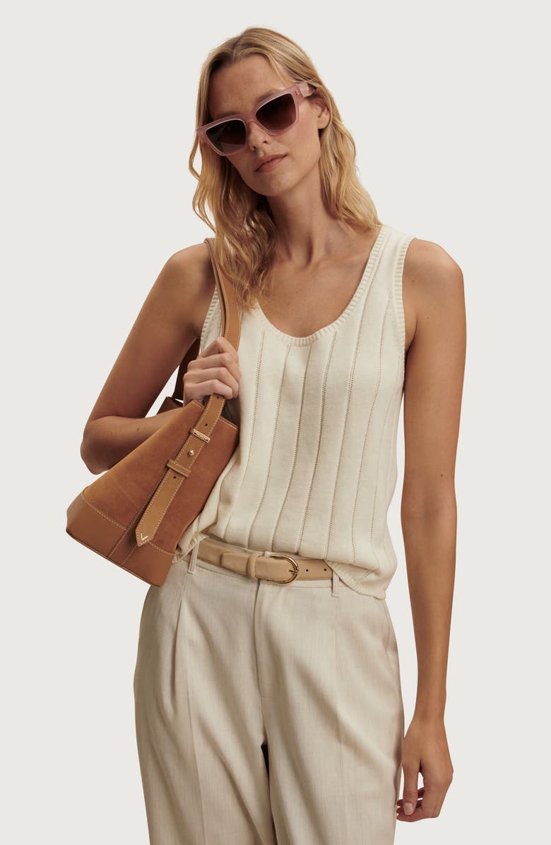 Varley Ayaka Wide Rib Cotton Tank, Alternate, color, Pristine