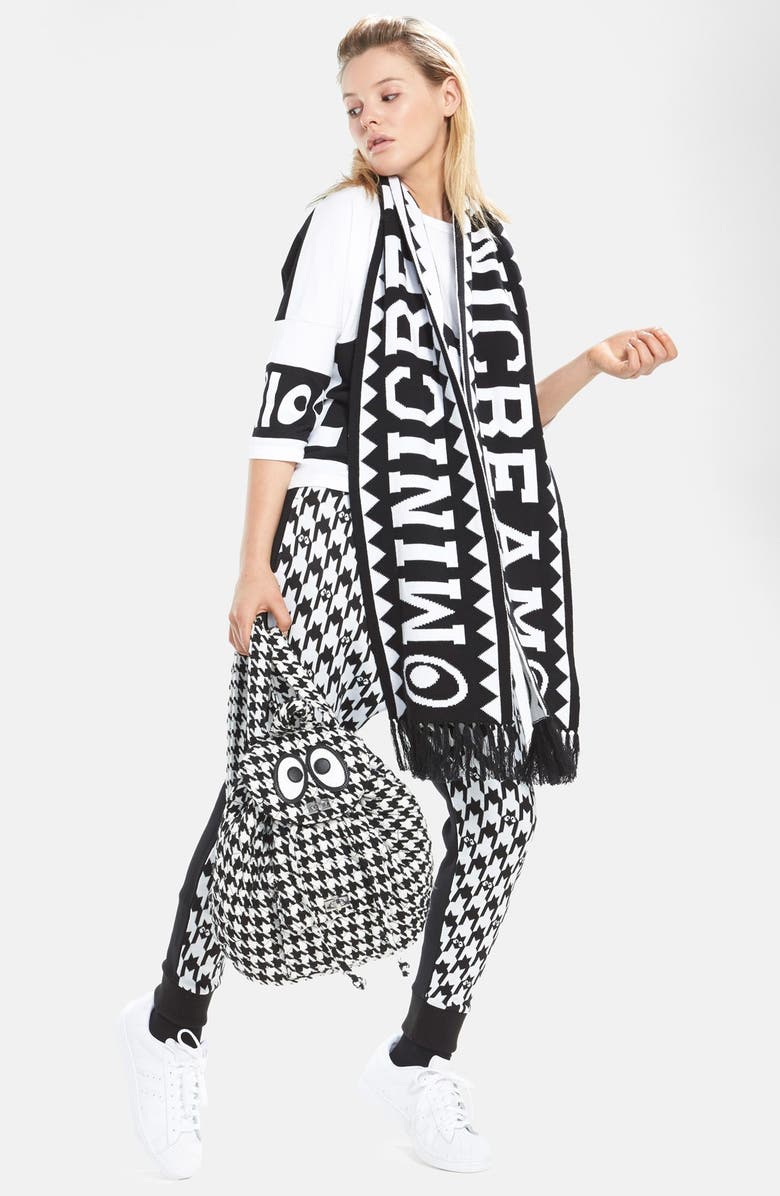 Mini Cream Reversible Fringed Logo Scarf, Alternate, color, 