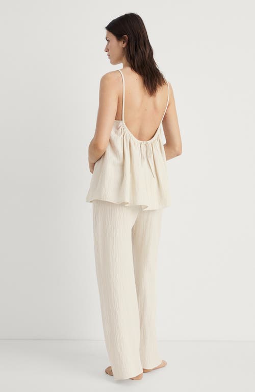 Mango Cotton Wide Leg Pajama Pants