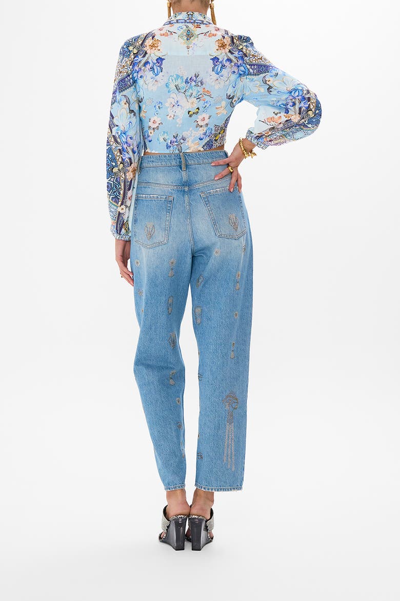 CROPPED WRAP SHIRT AL MANIAL PALACE MEMOIRS, Alternate, color, AL MANIAL PALACE MEMOIRS