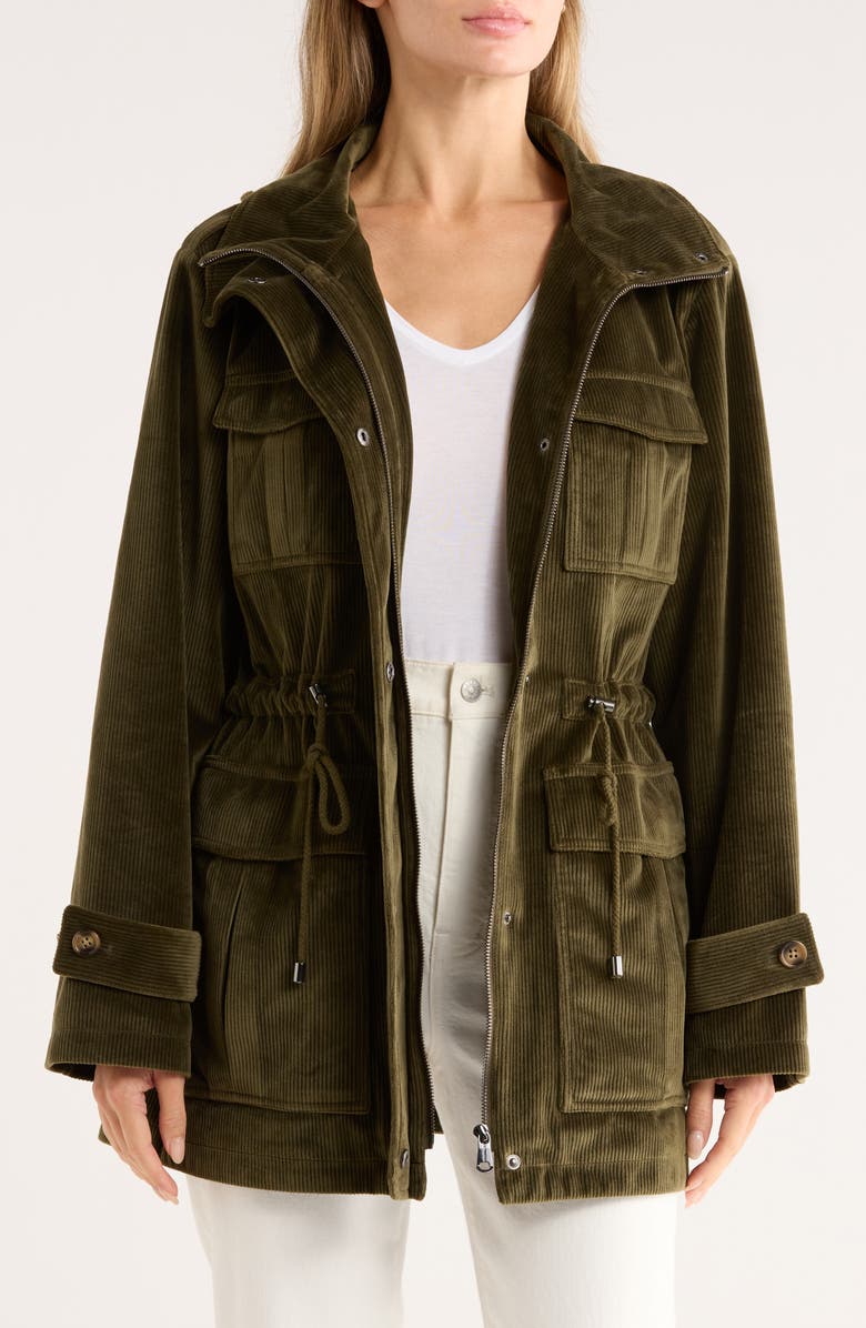 Bernardo Corduroy Jacket, Alternate, color, Olive