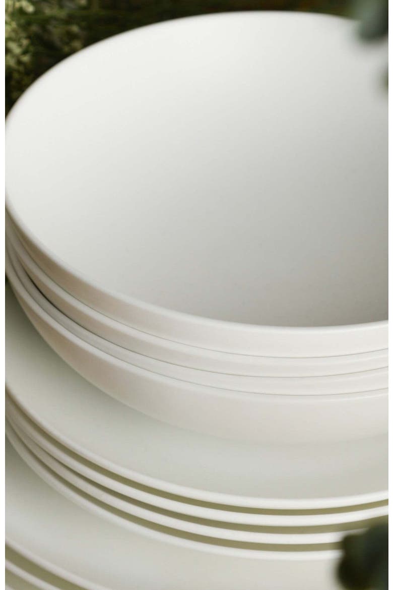 Taglio Bone China 12-Piece Dinnerware Set, Alternate, color, Matte White