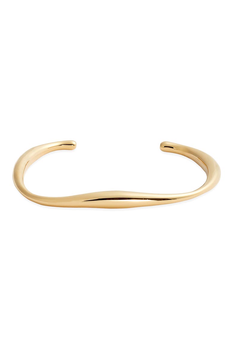 Waterproof Wavy Cuff Bracelet, Main, color, GOLD
