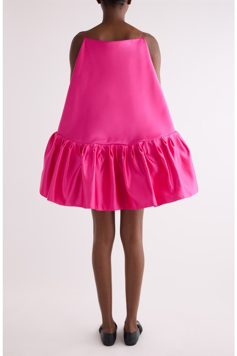 Ruffle Round Silk Minidress, Alternate, color, FUCHSIA