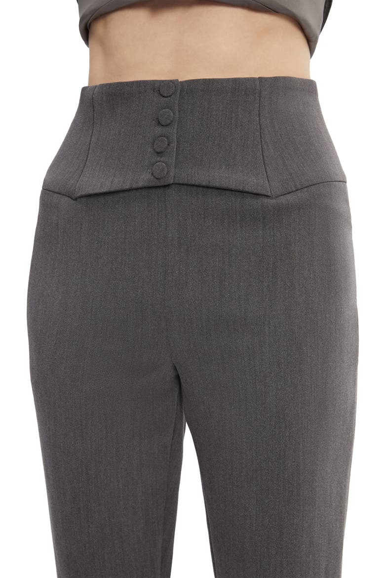 Corset High Waist Crop Pants, Alternate, color, GREY