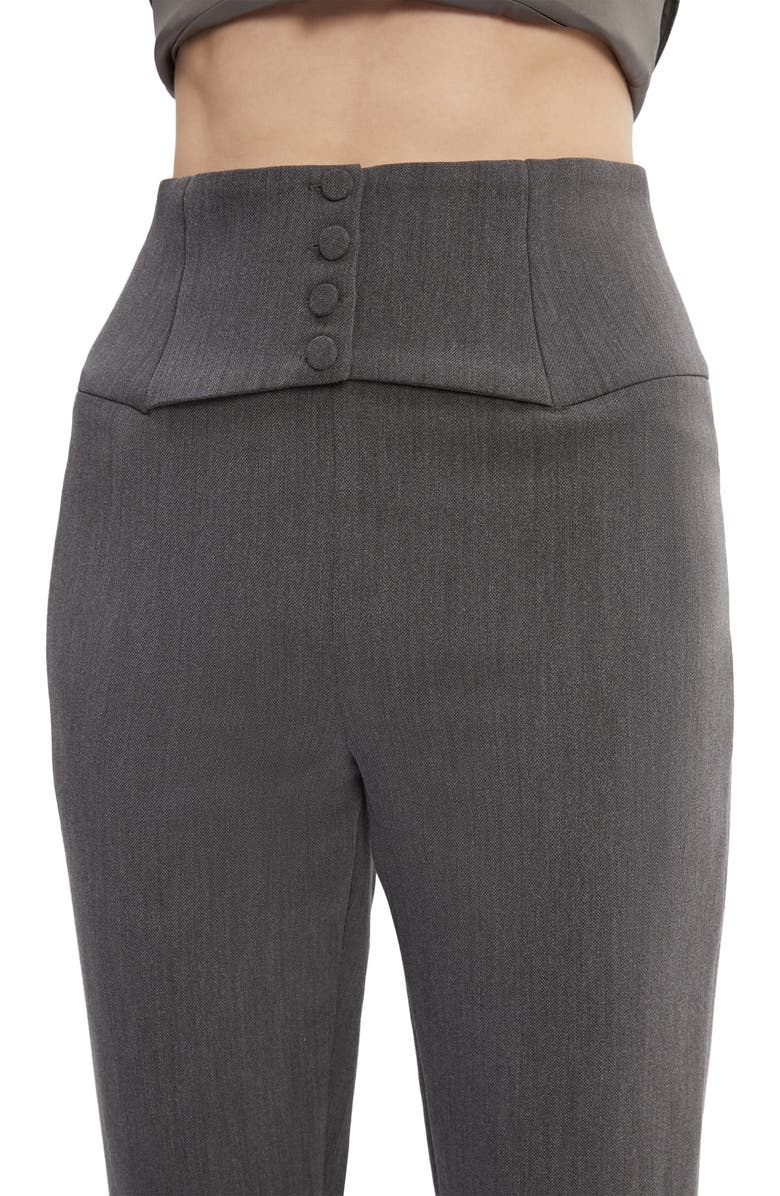 Bardot Corset High Waist Crop Pants, Alternate, color, Grey