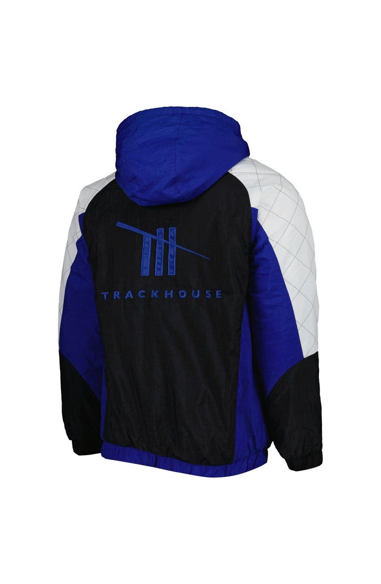 STARTER Men's Starter Blue/Black TRACKHOUSE RACING The Body Check Half-Snap Pullover Jacket, Alternate, color, Blue