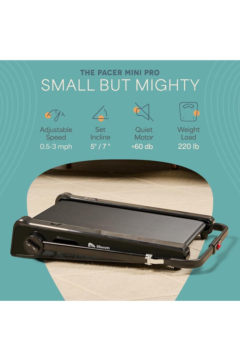 Mini Walking Pad Treadmill with Incline  Compact Under Desk Treadmill for Home & Office, Alternate, color, Black with Handle