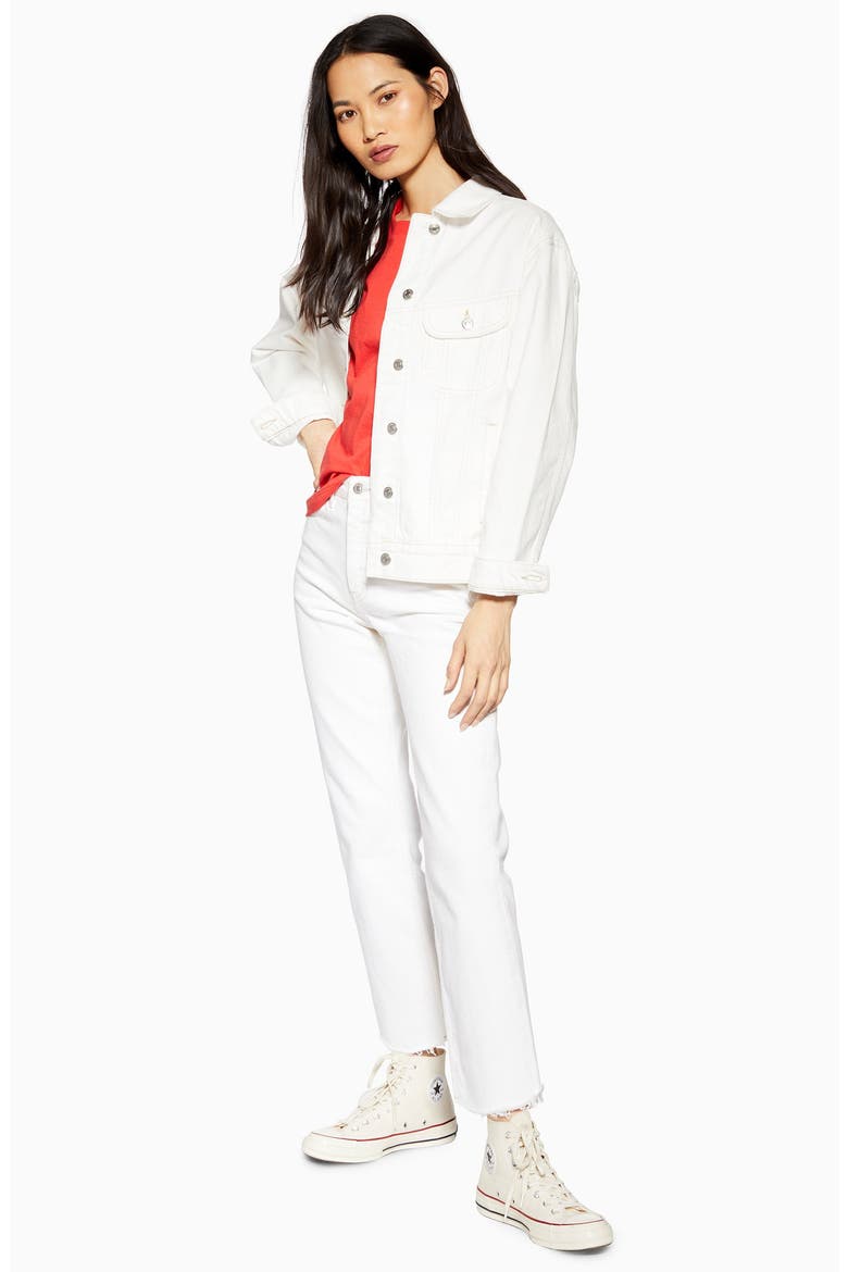 Oversize Denim Jacket, Alternate, color, WHITE