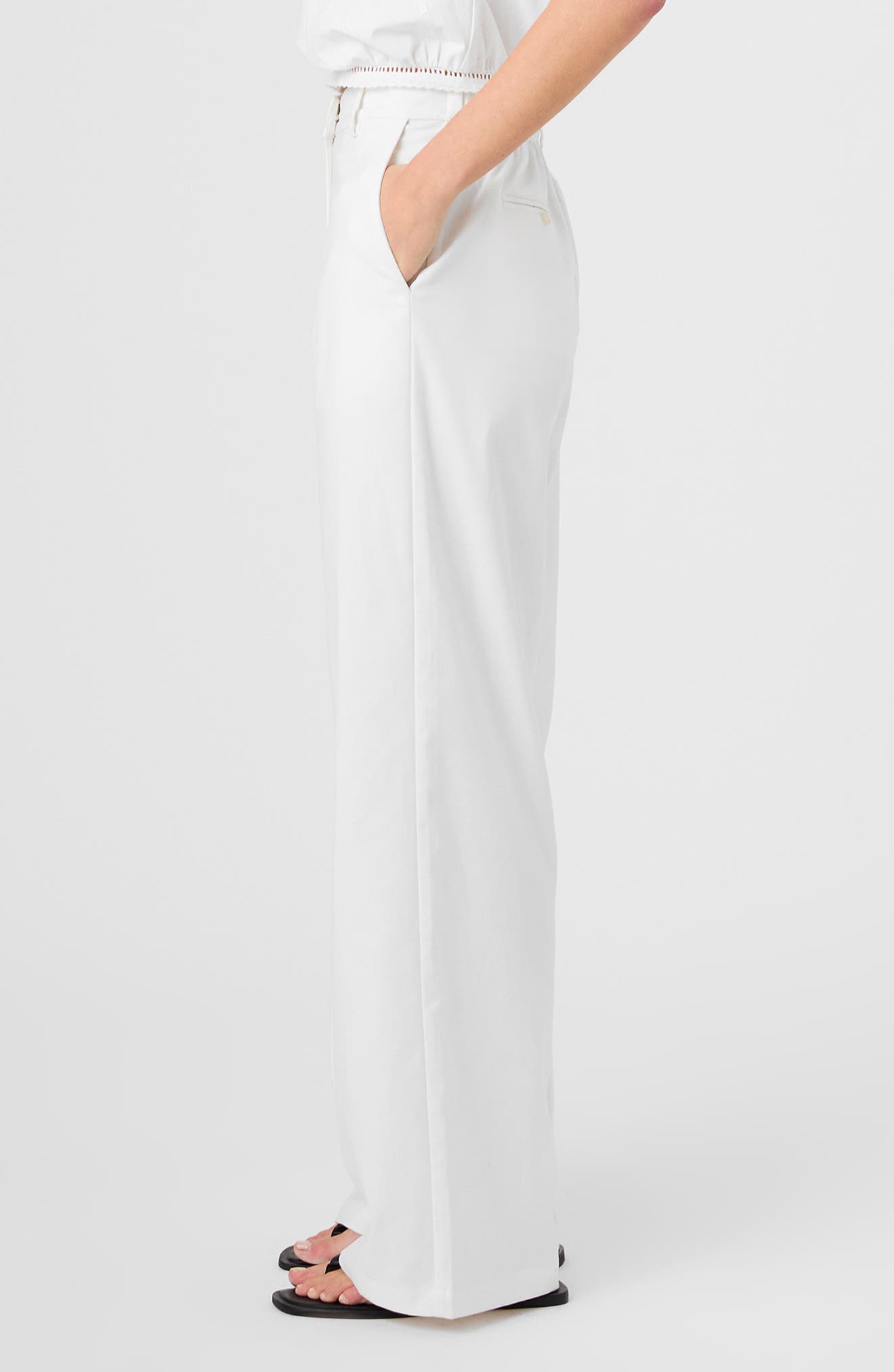 Wide Leg Twill Pants (Women) | Nordstrom