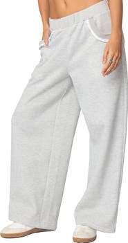 EDIKTED Ashtin Ruffle Trim Sweatpants