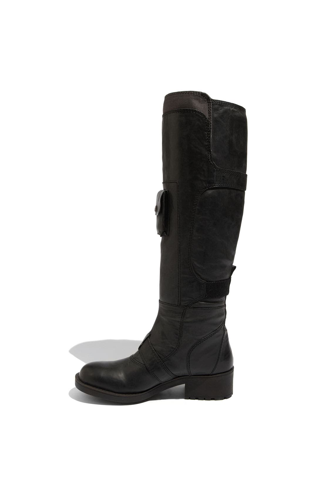 'Runway Relief' Combat Boot, Alternate, color, BLACK RUBBER