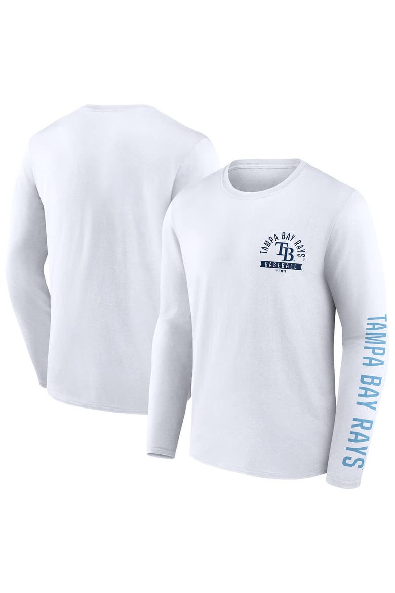 Men's Fanatics  White Tampa Bay Rays Press Box Long Sleeve T-Shirt, Main, color, White