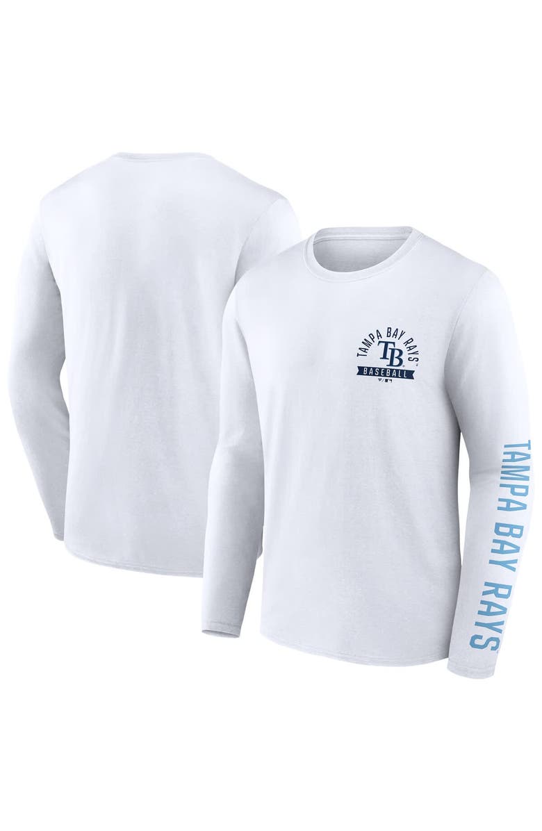FANATICS Men's Fanatics White Tampa Bay Rays Press Box Long Sleeve T-Shirt, Main, color, White