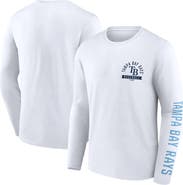 FANATICS Men's Fanatics White Tampa Bay Rays Press Box Long Sleeve T-Shirt