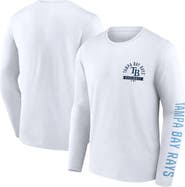 FANATICS Men's Fanatics White Tampa Bay Rays Press Box Long Sleeve T-Shirt