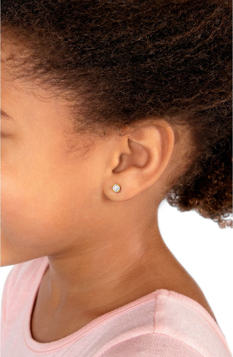 Tiny Blessings 14K Gold 4mm Crystal Birthstone Studs Screw Back Earrings, Alternate, color, 