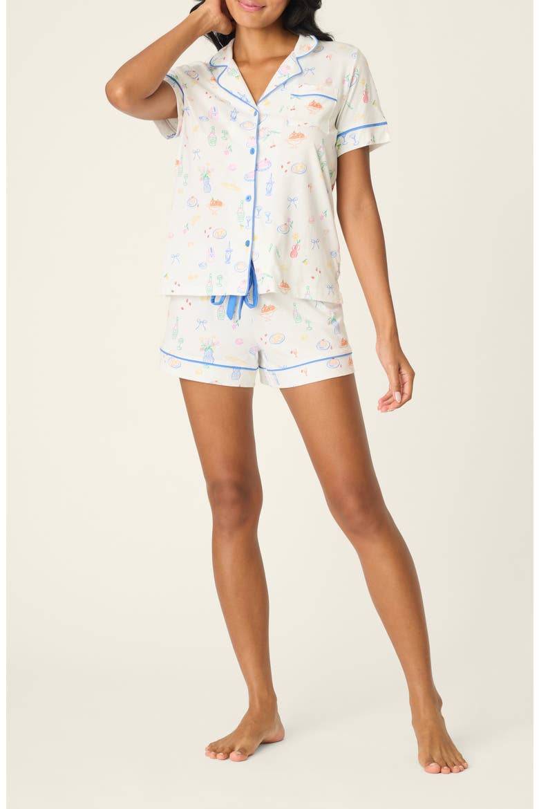 Whimsy Print Short Pajamas, Main, color, IVORY