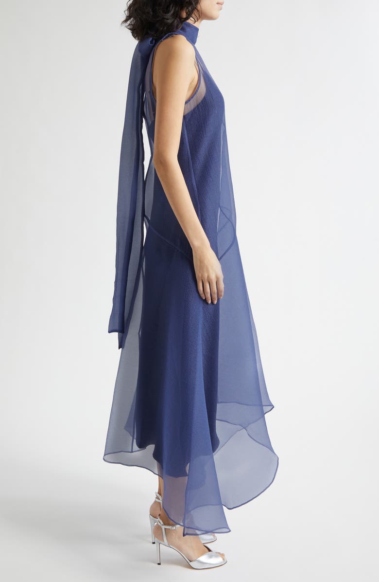 STAUD Auden Sleeveless Chiffon Gown, Alternate, color, Navy