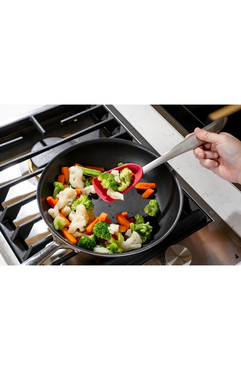 CUISIPRO Silicone and Stainless Steel 11.5-Inch Spoon, Red, Alternate, color, Red