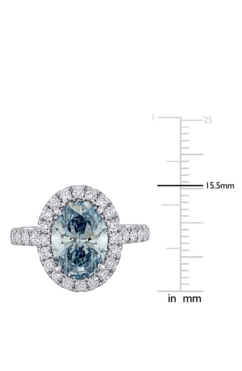 Julianna B. Blue & White Lab-Grown Diamond Halo Ring 14k, Alternate, color, White Gold