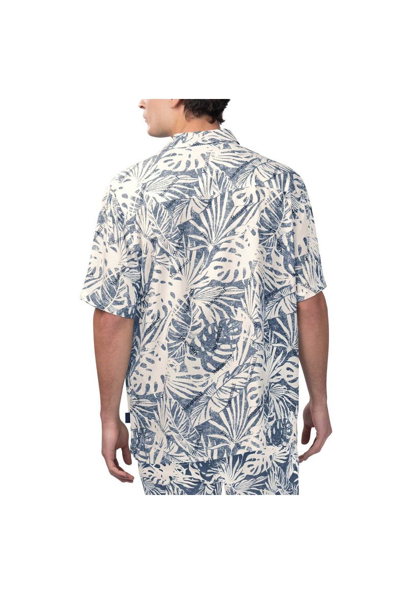 Men's Margaritaville Navy Boston Red Sox Monstera Print Party Button-Up Shirt, Alternate, color, Navy