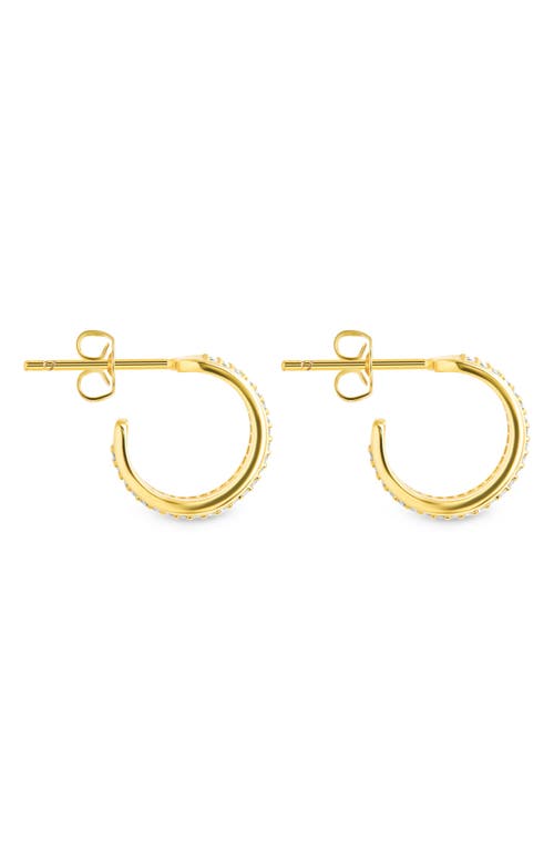 Sterling Forever Neve Micro Cubic Zirconia Hoop Earrings In Gold