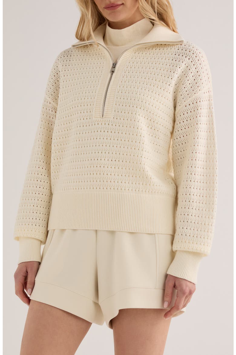 Darla Half Zip Sweater, Main, color, EGRET