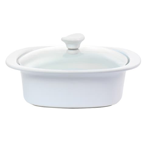 Gracious Dining 1.9 Quart Stoneware Casserole with Glass Lid
