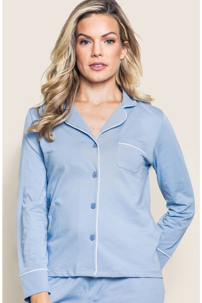 Luxe Pima Cotton Short Pajamas, Alternate, color, PERIWINKLE