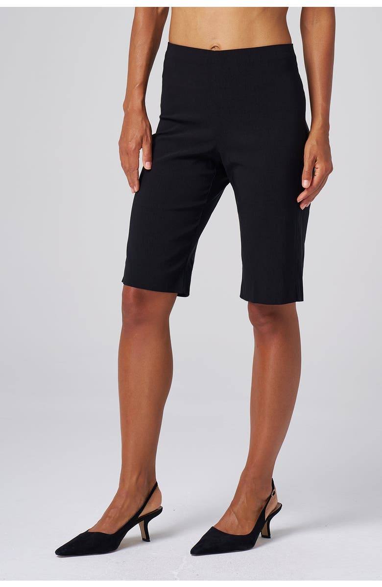 Franne Golde All-Season Slim Stretch Bermuda Short, Alternate, color, Black