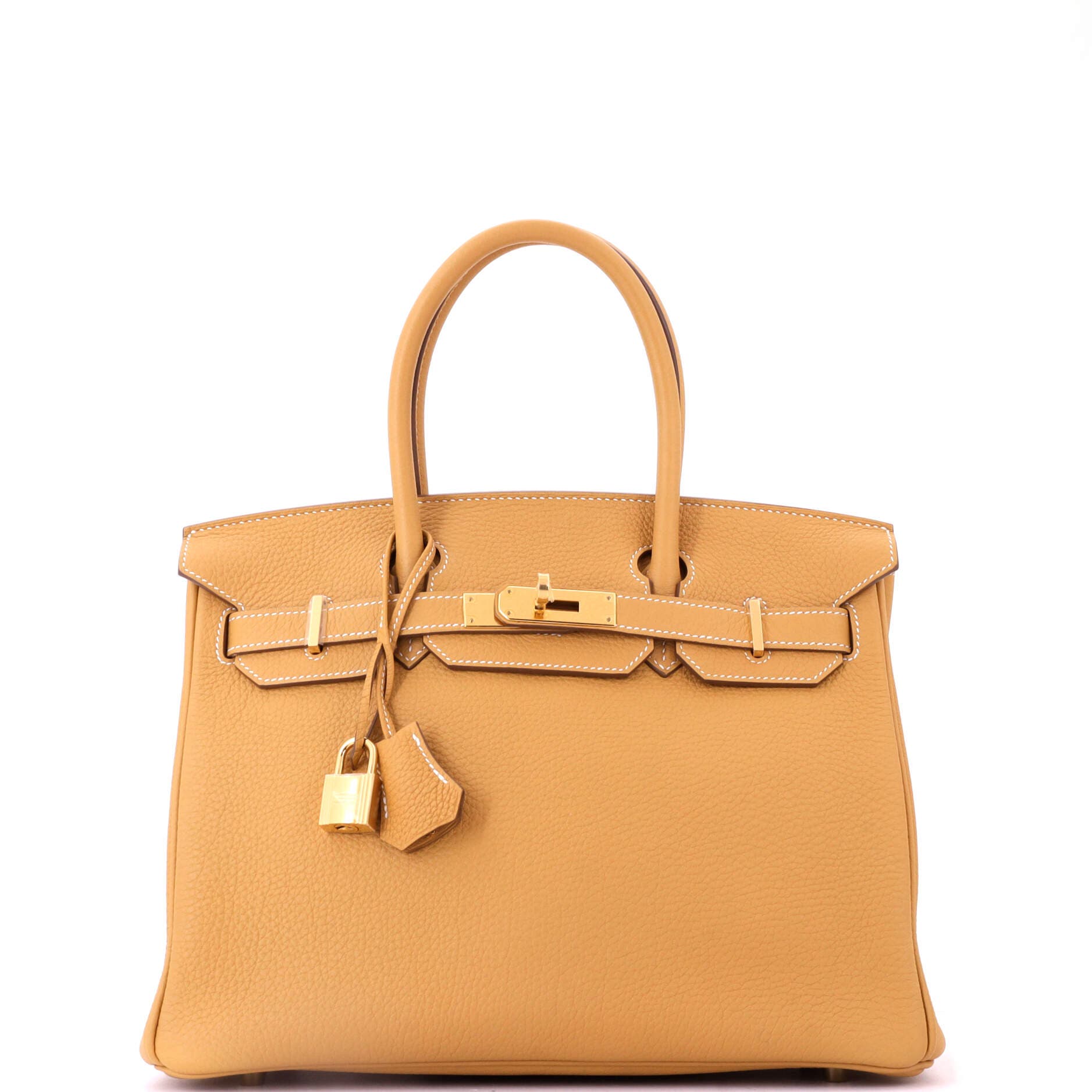Pre-Owned Hermes Birkin Handbag Brown Togo with Gold Hardware 30, Main, color, Natural Sable