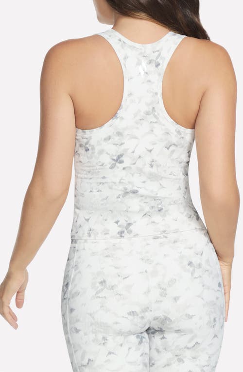 Skechers Go Flex Rib Floral Mirage V-neck Tank In White