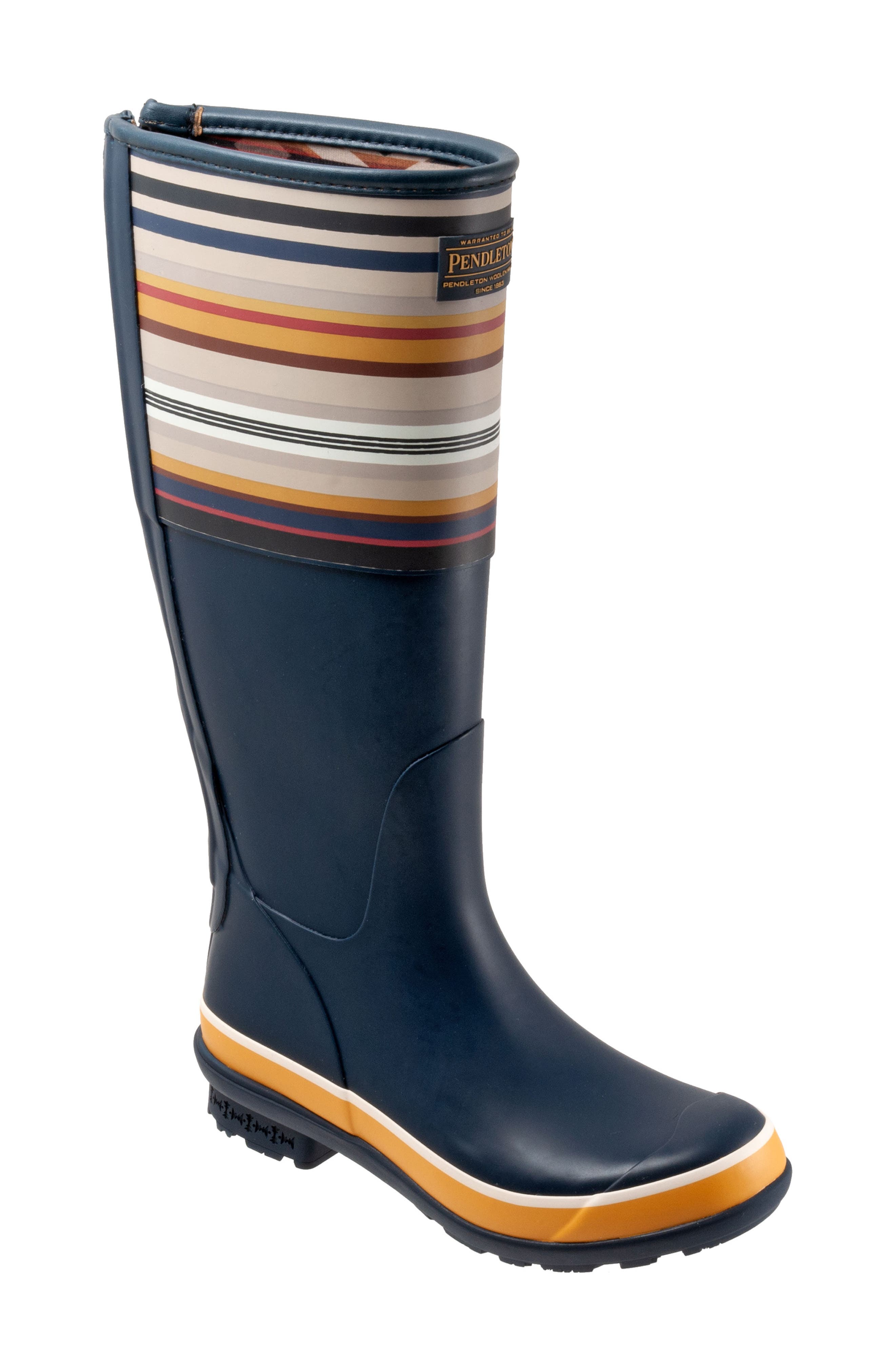Pendleton Bridger Stripe Waterproof Knee High Rain Boot, Main, color, 