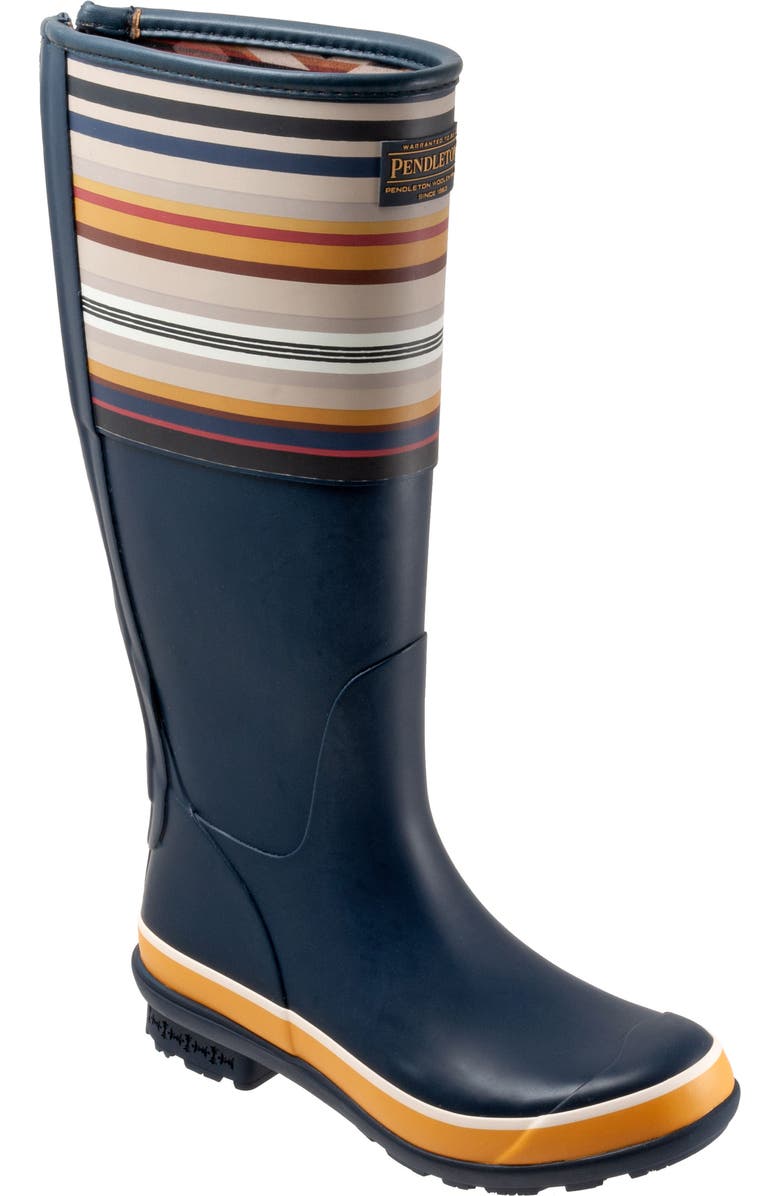 Pendleton Bridger Stripe Waterproof Knee High Rain Boot, Main, color,