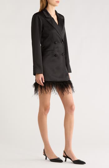 Breonna Feather Trim Blazer Dress