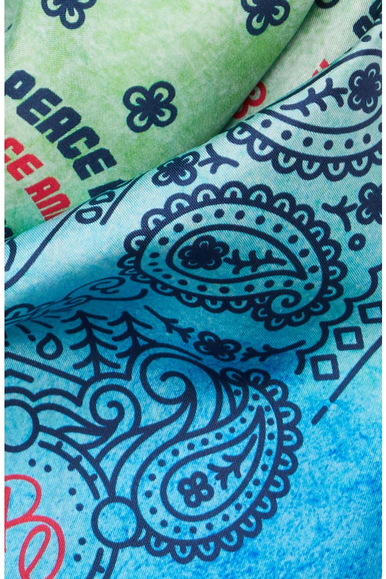 Peace & Soul Silk Bandana, Alternate, color, OCEAN BLUE