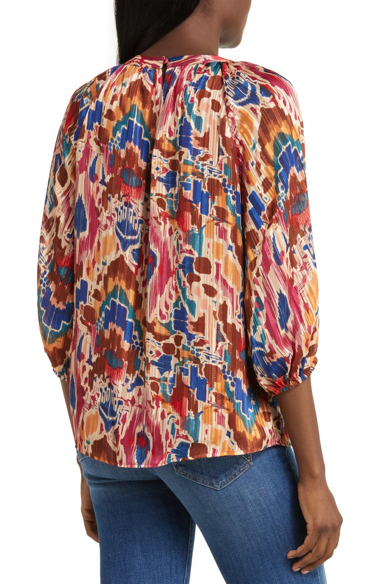 Vince Camuto Metallic Keyhole Neck Top, Alternate, color, 