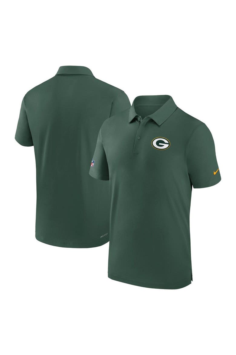 Men's Nike Green Green Bay Packers Sideline Coaches Performance Polo, Main, color, Green