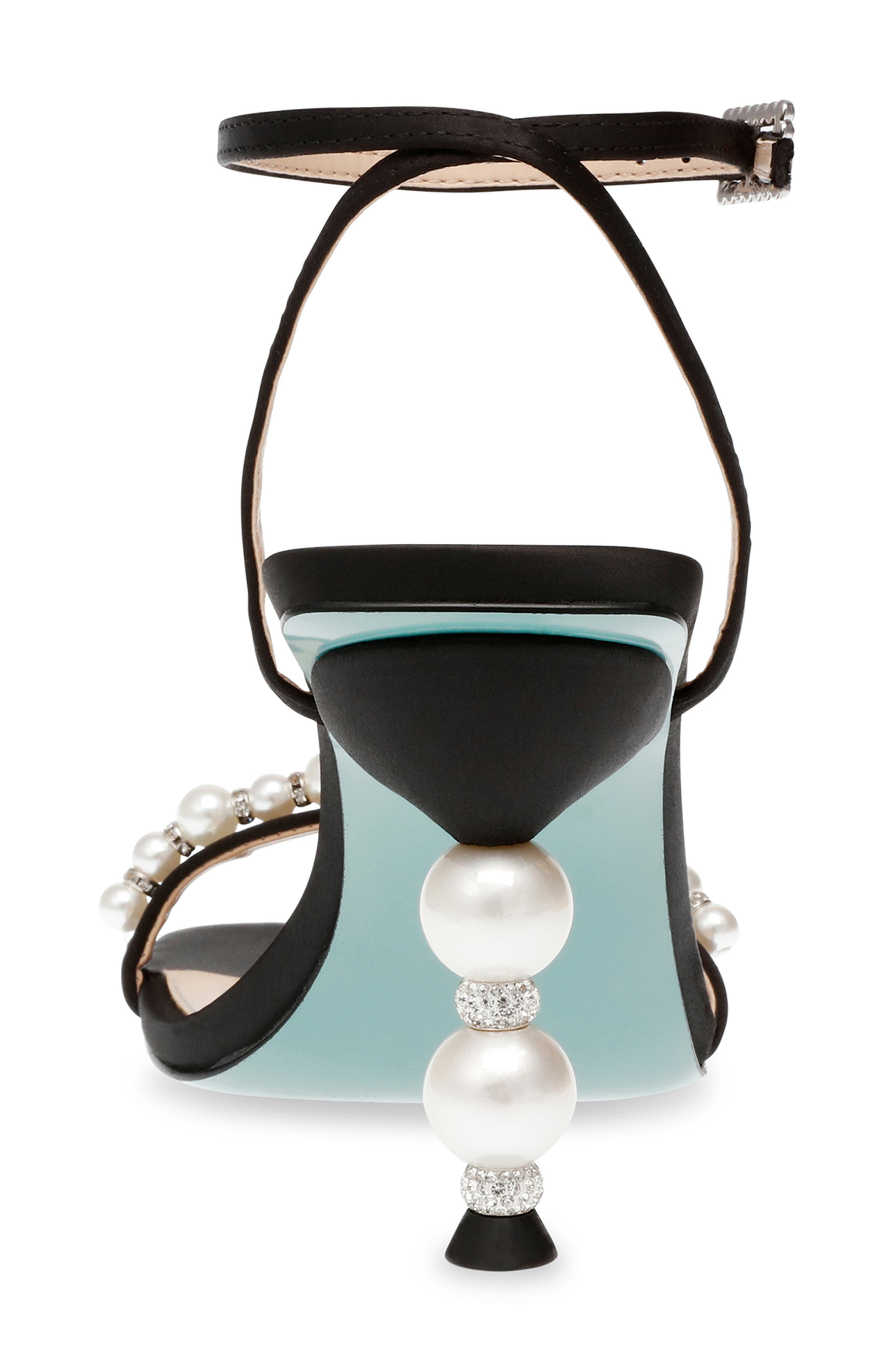 Betsey Johnson Jacy Imitation Pearl Ankle Strap Sandal, Alternate, color, 