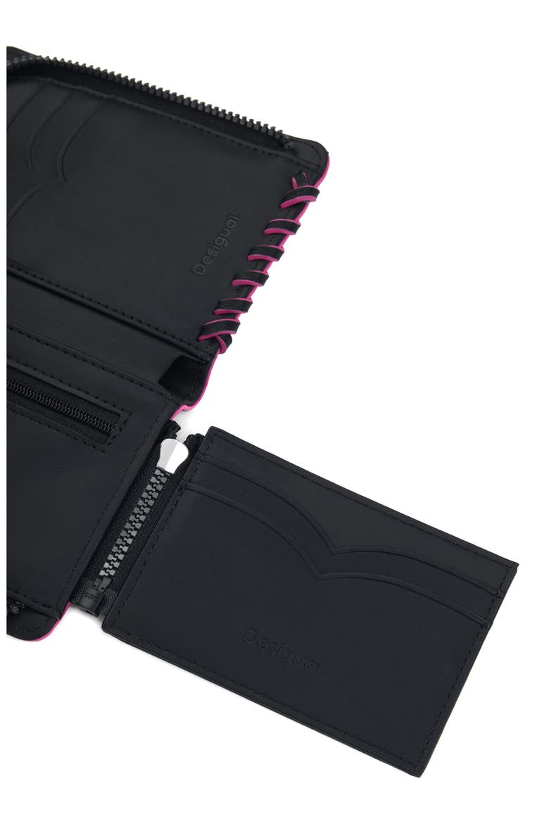 Faux Leather Wallet, Alternate, color, BLACK