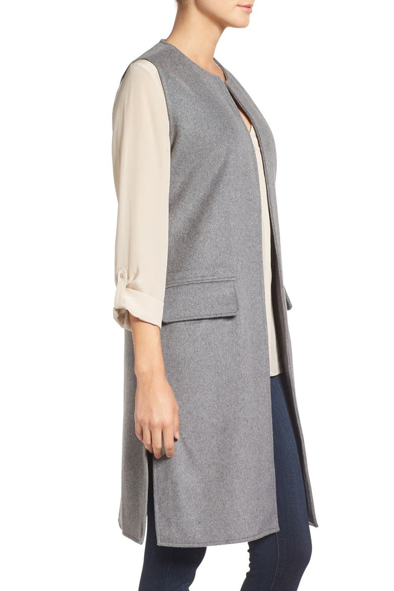'Shannon' Long Vest, Alternate, color, MEDIUM GREY